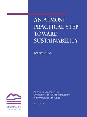 cover image of An Almost Practical Step Toward Sustainability